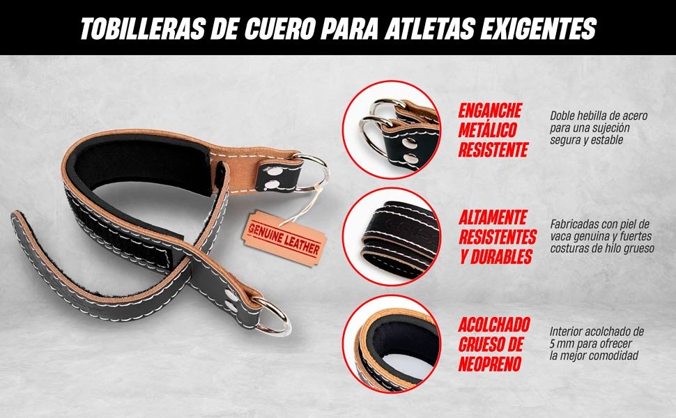 características destacadas de las tobilleras para poleas