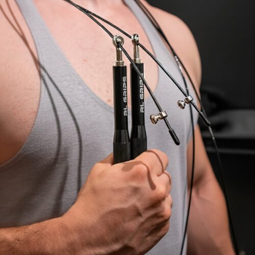 agarrando la comba de rl grips