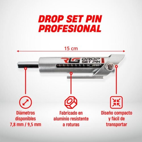 Detalles y medidas del drop set pin de RL Grips