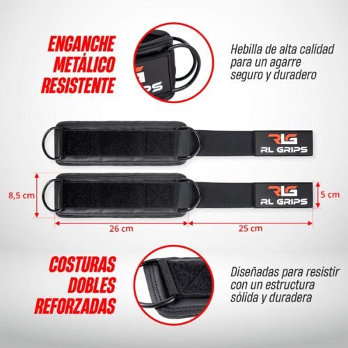 detalles destacados de las tobilleras para poleas