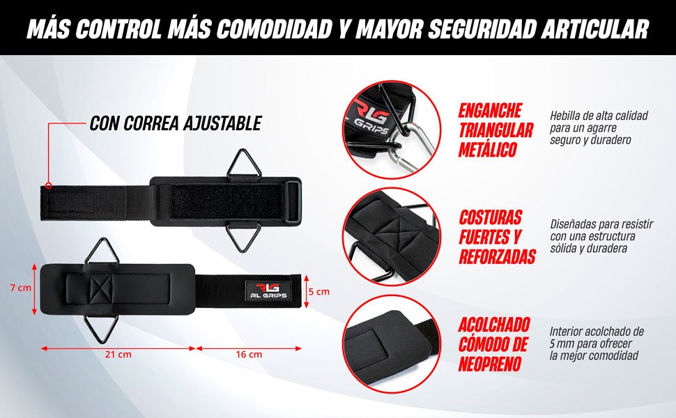 detalles muñqueras para poleas rl grips