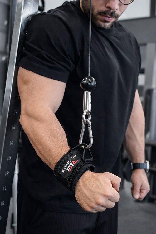triceps polea con muñequeras rl grips